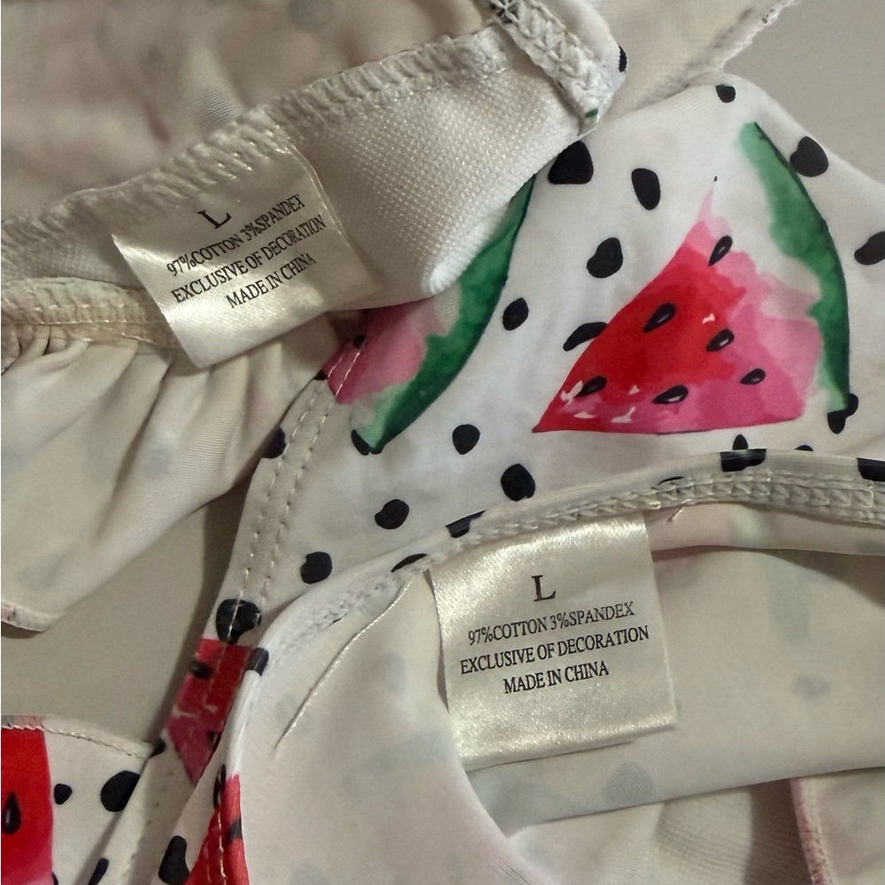 Girl's Watermelon Print Ruffle Bikini Set - Picture 3 of 3